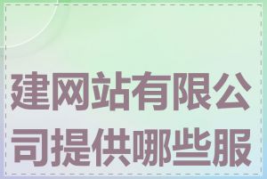 建网站有限公司提供哪些服务