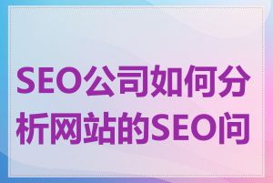 SEO公司如何分析网站的SEO问题