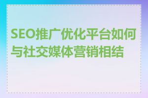 SEO推广优化平台如何与社交媒体营销相结合