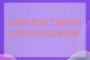 老域名查询工具在SEO优化中的应用有哪些