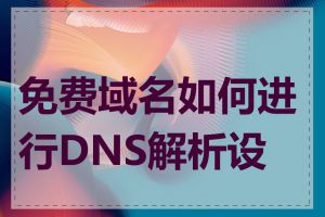 免费域名如何进行DNS解析设置