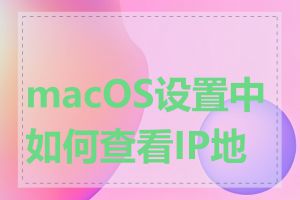 macOS设置中如何查看IP地址