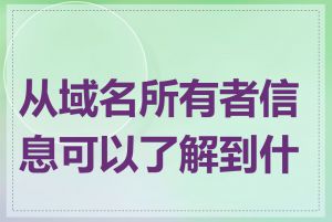 从域名所有者信息可以了解到什么