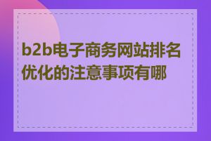 b2b电子商务网站排名优化的注意事项有哪些