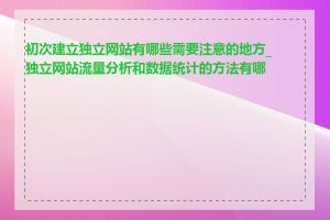 初次建立独立网站有哪些需要注意的地方_独立网站流量分析和数据统计的方法有哪些