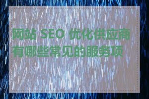 网站 SEO 优化供应商有哪些常见的服务项目