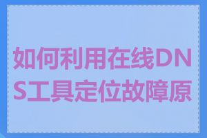 如何利用在线DNS工具定位故障原因