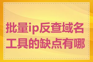 批量ip反查域名工具的缺点有哪些