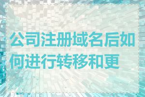 公司注册域名后如何进行转移和更名