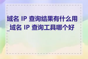 域名 IP 查询结果有什么用_域名 IP 查询工具哪个好用