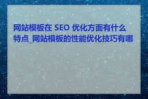 网站模板在 SEO 优化方面有什么特点_网站模板的性能优化技巧有哪些