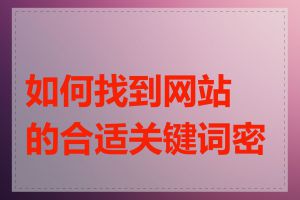 如何找到网站的合适关键词密度