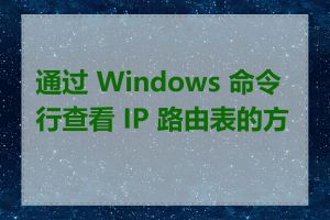 通过 Windows 命令行查看 IP 路由表的方法