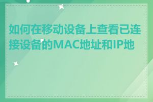 如何在移动设备上查看已连接设备的MAC地址和IP地址