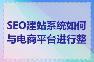 SEO建站系统如何与电商平台进行整合