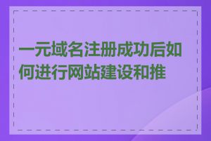 一元域名注册成功后如何进行网站建设和推广