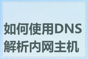 如何使用DNS解析内网主机名