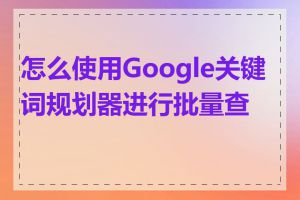 怎么使用Google关键词规划器进行批量查询