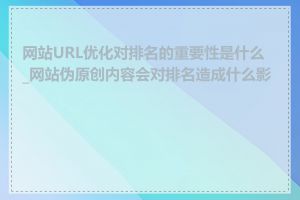 网站URL优化对排名的重要性是什么_网站伪原创内容会对排名造成什么影响