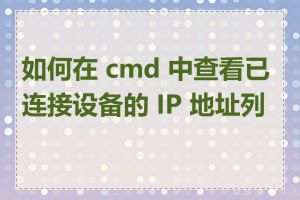 如何在 cmd 中查看已连接设备的 IP 地址列表