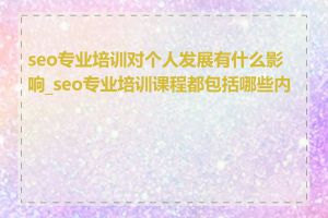 seo专业培训对个人发展有什么影响_seo专业培训课程都包括哪些内容