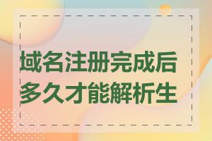 域名注册完成后多久才能解析生效