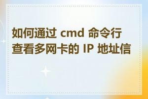 如何通过 cmd 命令行查看多网卡的 IP 地址信息