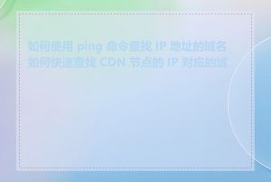 如何使用 ping 命令查找 IP 地址的域名_如何快速查找 CDN 节点的 IP 对应的域名