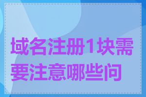 域名注册1块需要注意哪些问题