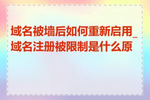 域名被墙后如何重新启用_域名注册被限制是什么原因