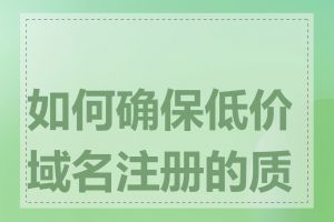 如何确保低价域名注册的质量