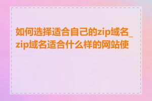 如何选择适合自己的zip域名_zip域名适合什么样的网站使用