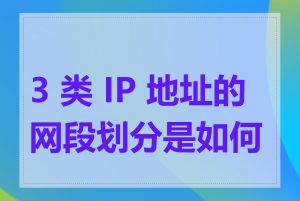 3 类 IP 地址的网段划分是如何的