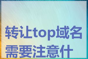 转让top域名需要注意什么