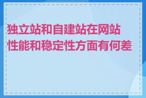 独立站和自建站在网站性能和稳定性方面有何差异