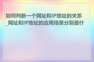 如何判断一个网址和IP地址的关系_网址和IP地址的应用场景分别是什么