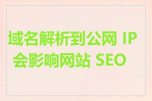 域名解析到公网 IP 会影响网站 SEO 吗