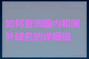 如何查询国内和国外域名的详细信息