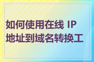 如何使用在线 IP 地址到域名转换工具