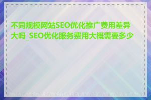 不同规模网站SEO优化推广费用差异大吗_SEO优化服务费用大概需要多少钱