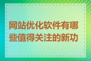 网站优化软件有哪些值得关注的新功能