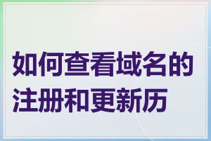 如何查看域名的注册和更新历史