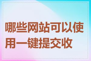 哪些网站可以使用一键提交收录