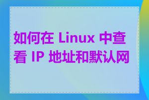 如何在 Linux 中查看 IP 地址和默认网关