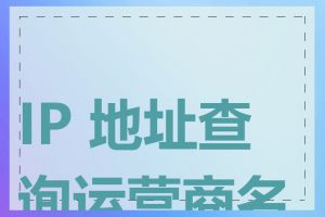 IP 地址查询运营商名称