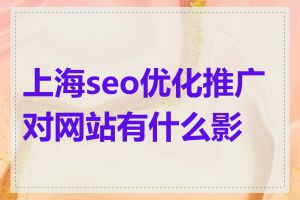 上海seo优化推广对网站有什么影响