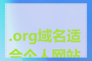 .org域名适合个人网站吗