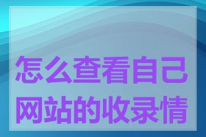 怎么查看自己网站的收录情况