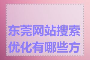 东莞网站搜索优化有哪些方法