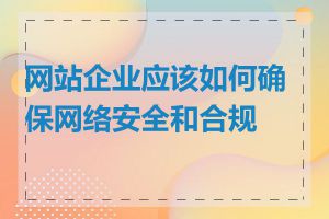 网站企业应该如何确保网络安全和合规性